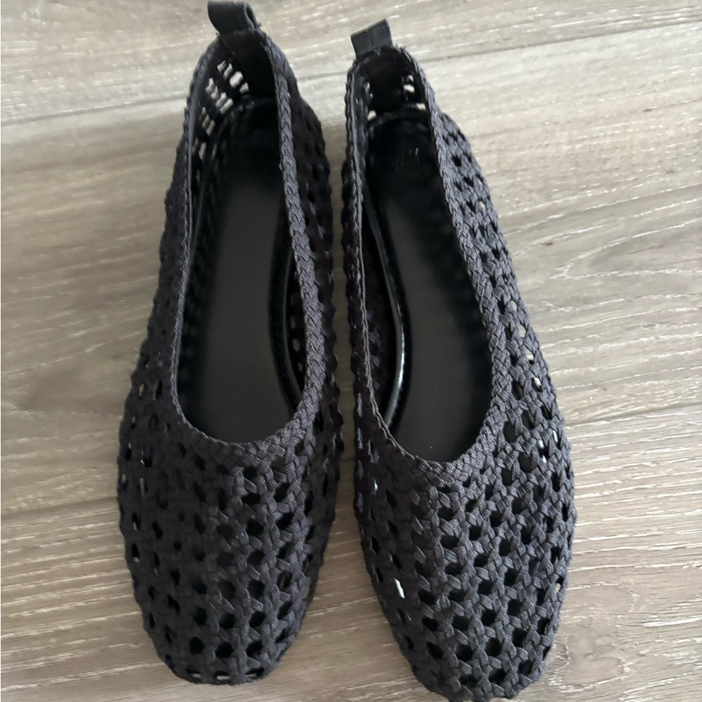 H&M Black Flats with Textured Design